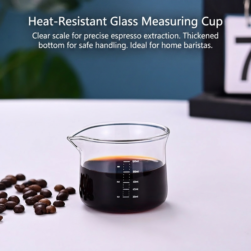 Espresso Shot Glass - 1pc エスプレッソショットグラスホウケイ酸ガラス家庭用カフェ 100 ミリリットル計量カップ耐熱コーヒー抽出ツール耐久性