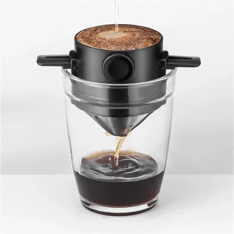 Coffee Equipment Pour Over - コーヒーメーカー ポータブル ポアオーバー コーヒーメーカーセット ステンレススチール製コーヒーマグ付き 旅行用折りたたみ式ポアオーバーコーヒーフィルター