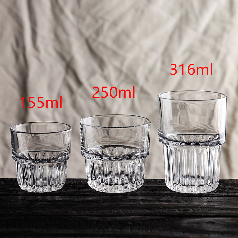 Espresso Shot Glass - 透明な耐熱コーヒーマグ,ミルクとジュースを飲むためのカップ,お茶,水,155ml, 250ml, 316ml