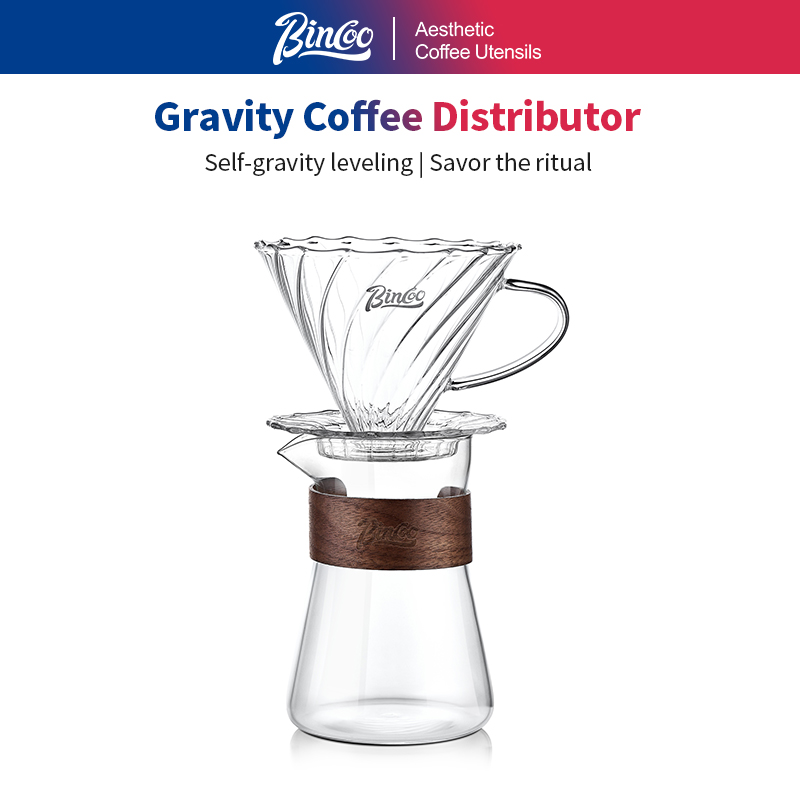 Coffee Equipment Pour Over - Bincoo ポアオーバーコーヒーメーカーセット 再利用可能なコーヒーフィルター ドリッパー ガラスコーヒー 手淹れコーヒー