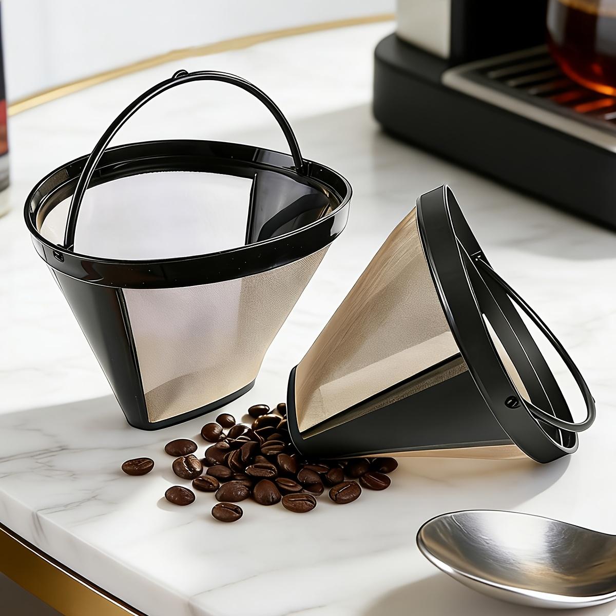 Coffee Equipment Pour Over - コーヒーフィルター 永久使用可能、コーン型金属製コーヒーフィルター、ドリッパー付きコーヒーメーカー用アクセサリー