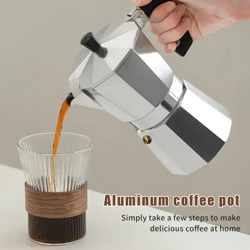 Coffee Equipment For Camping - クラシックなアルミ製モカポット 50-300ML 家庭用コンロトップエスプレッソメーカー 家庭用 キャンプ アウトドア