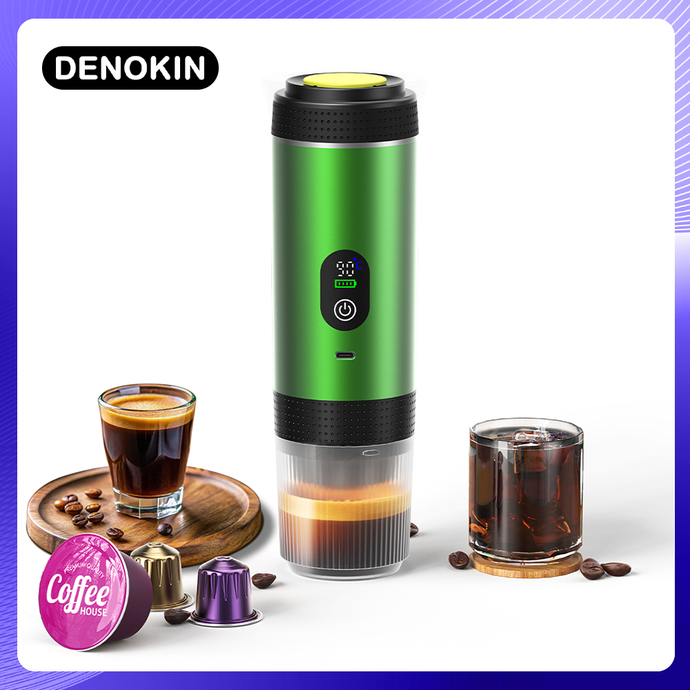 Coffee Equipment For Camping - DENOKIN 3-in-1 カプセルコーヒーメーカー デジタルディスプレイ付き ポータブルエスプレッソコーヒーマシン 車&家庭用