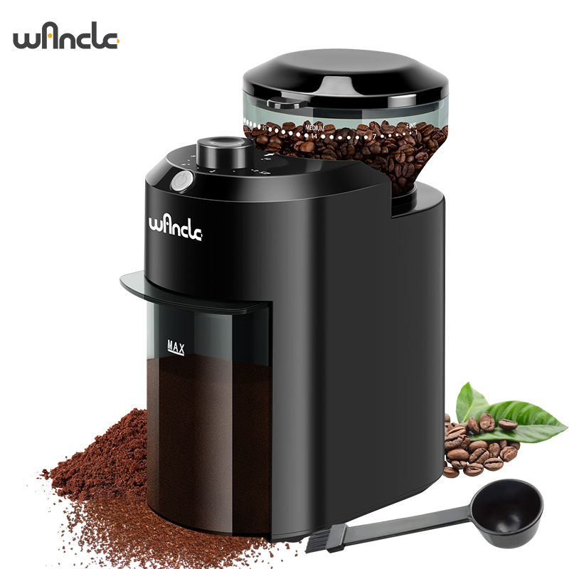 Coffee Grinder Burr Flat - Wancle 自動バリミルコーヒーグラインダー 28 粉砕設定付き 電動コーヒー豆粉砕 エスプレッソフレッシュプレス