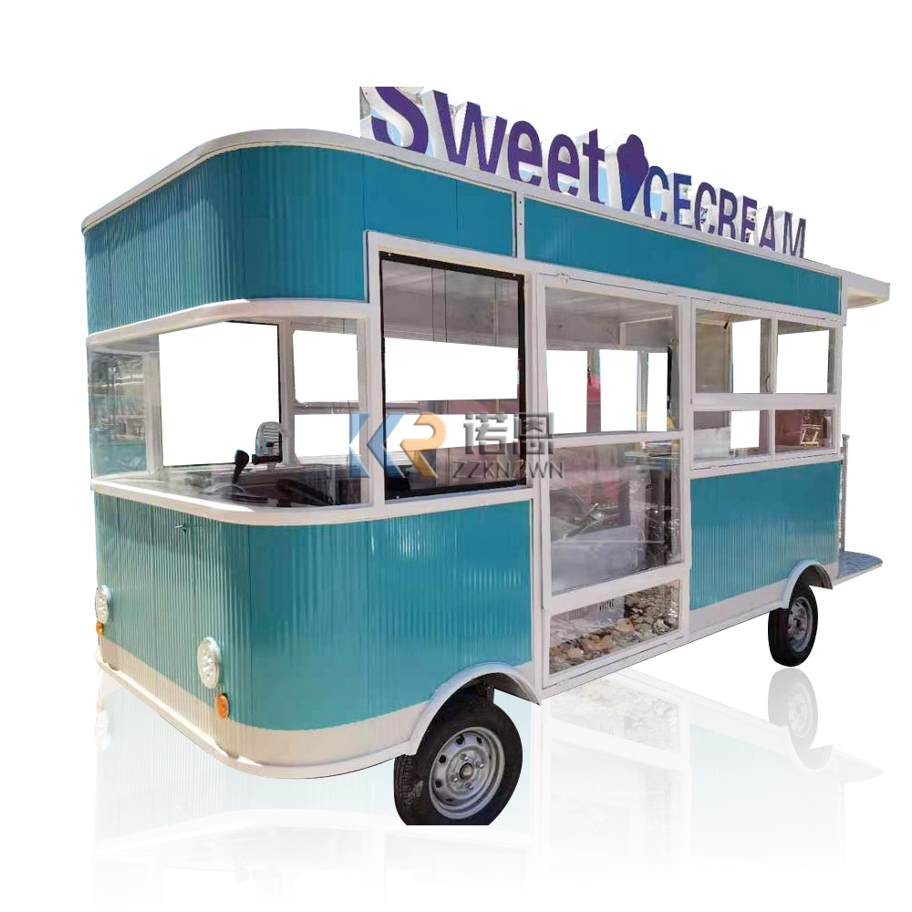 Coffee Van Equipment - モバイルフードトラック、コーヒーアイスクリームトラックトレーラー、フードカート、キッチン機器付きキオスクバン、5m、在庫あり