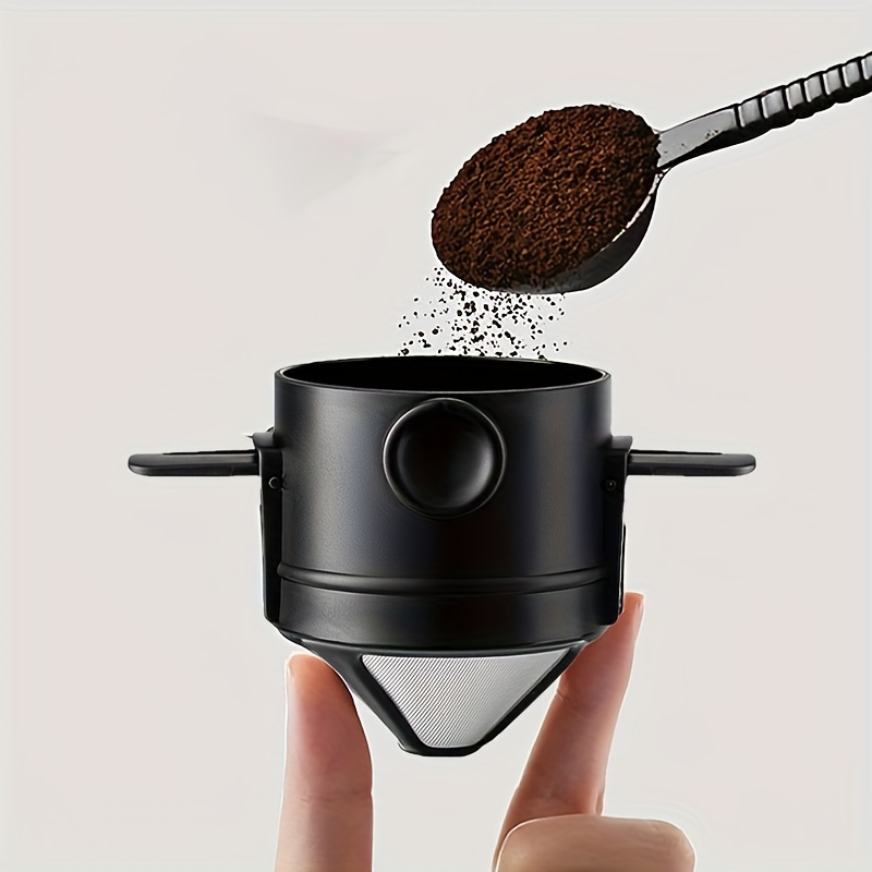 Coffee Equipment For Camping - ポータブルコーヒーフィルターカップ、再利用可能なコーヒーメーカーフィルター、ミニ折りたたみ式、旅行、キャンプ用のペーパーレスドリッパー