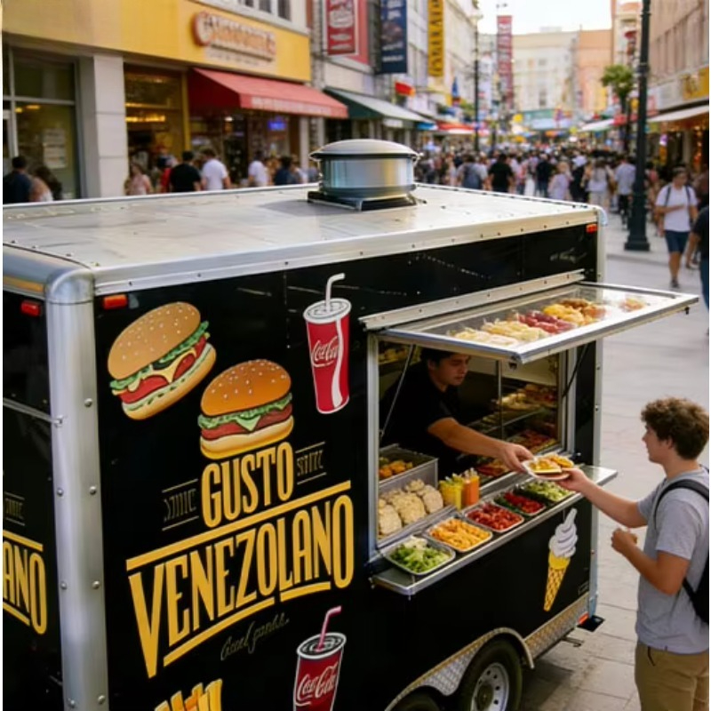 正方形のレストラン設備 ホットドッグ 小型改造バン 移動式フ - Coffee Van Equipment のレビューと価格
