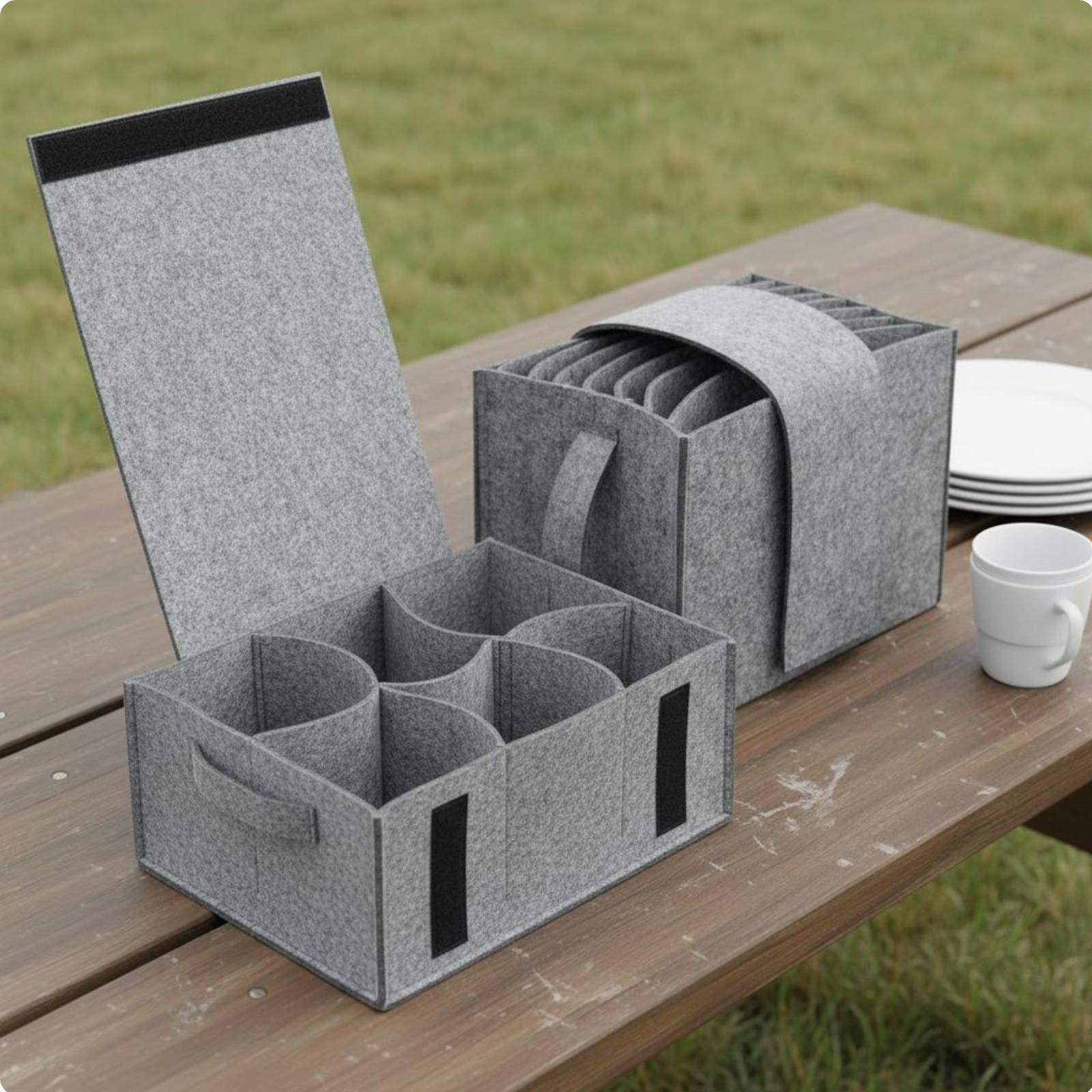 家庭用フェルト製収納ポーチ ポータブル食器キャリア キャンプ - Coffee Equipment For Camping のレビューと価格