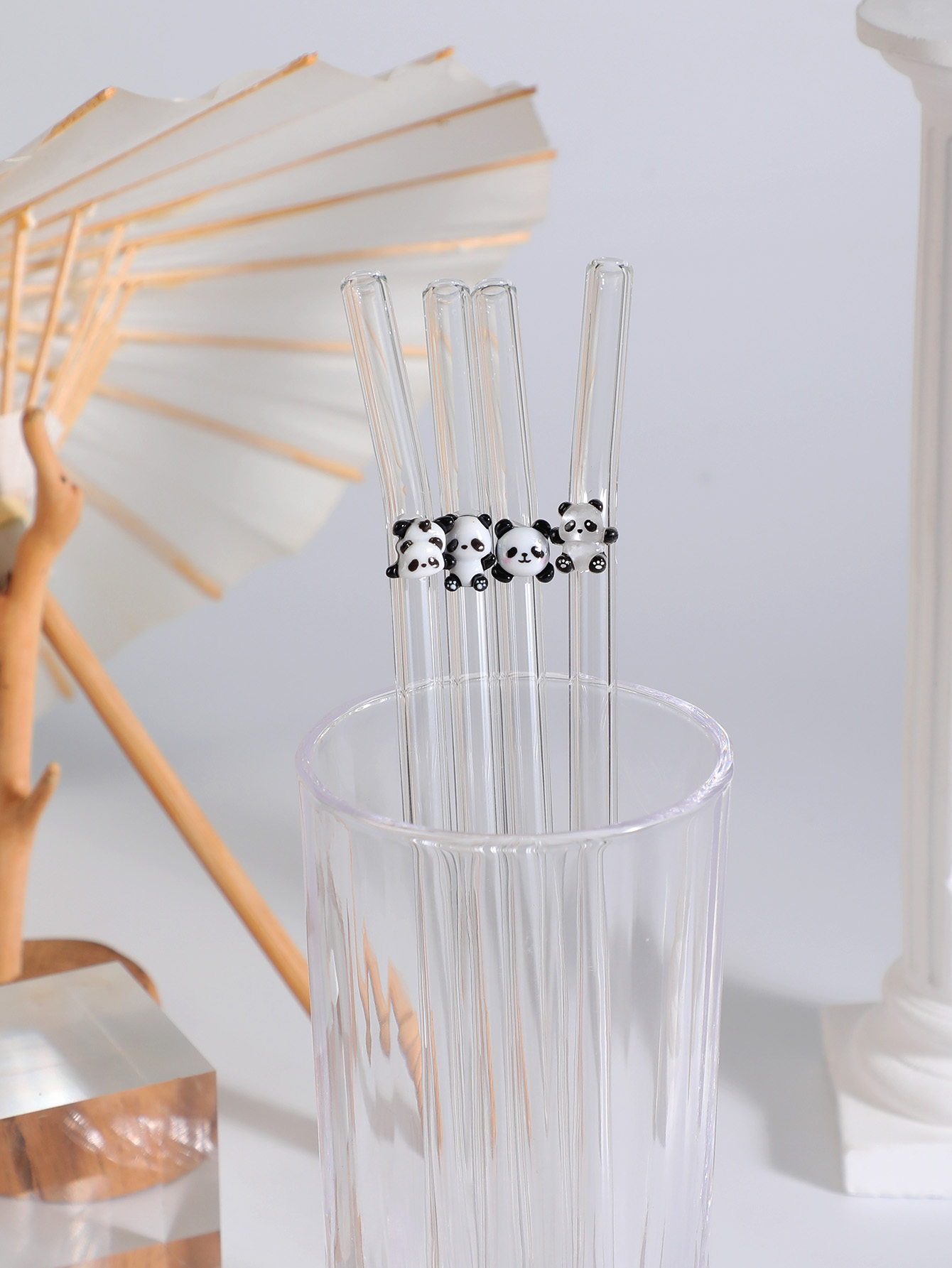 4/7PCS パンダデザイン 再利用可能な曲がったガラススト - Espresso Shot Glass のレビューと価格