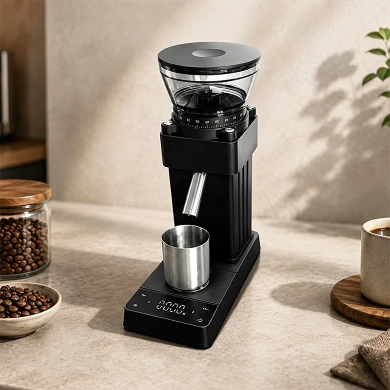 スケール付きコーヒーグラインダー、60段階調整機能、ポーショ - Coffee Grinder Burr Flat のレビューと価格