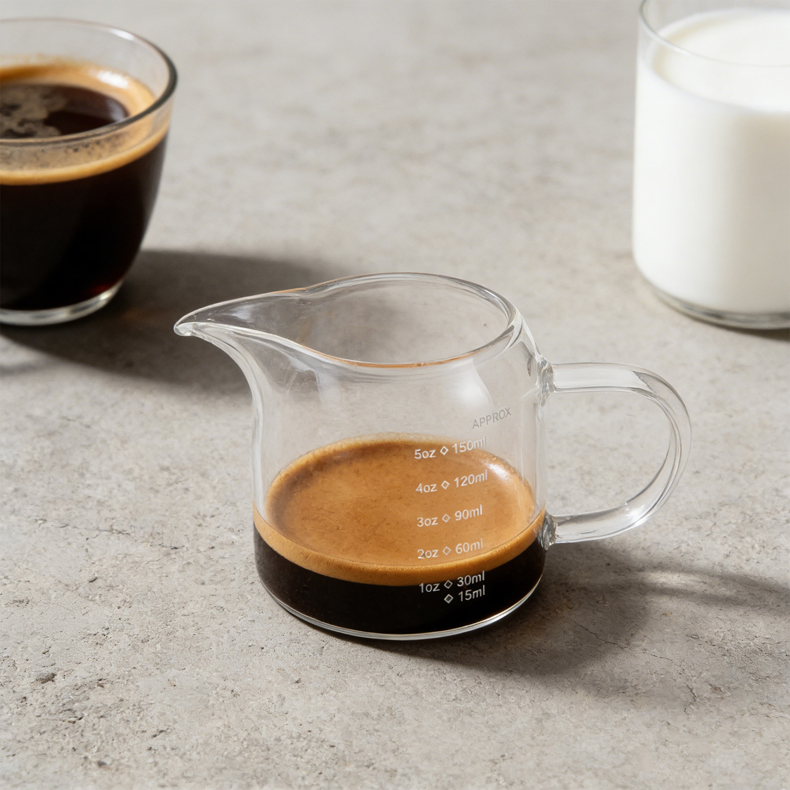 ガラス製計量カップ 150ml 5oz エスプレッソショット - Espresso Shot Glass のレビューと価格
