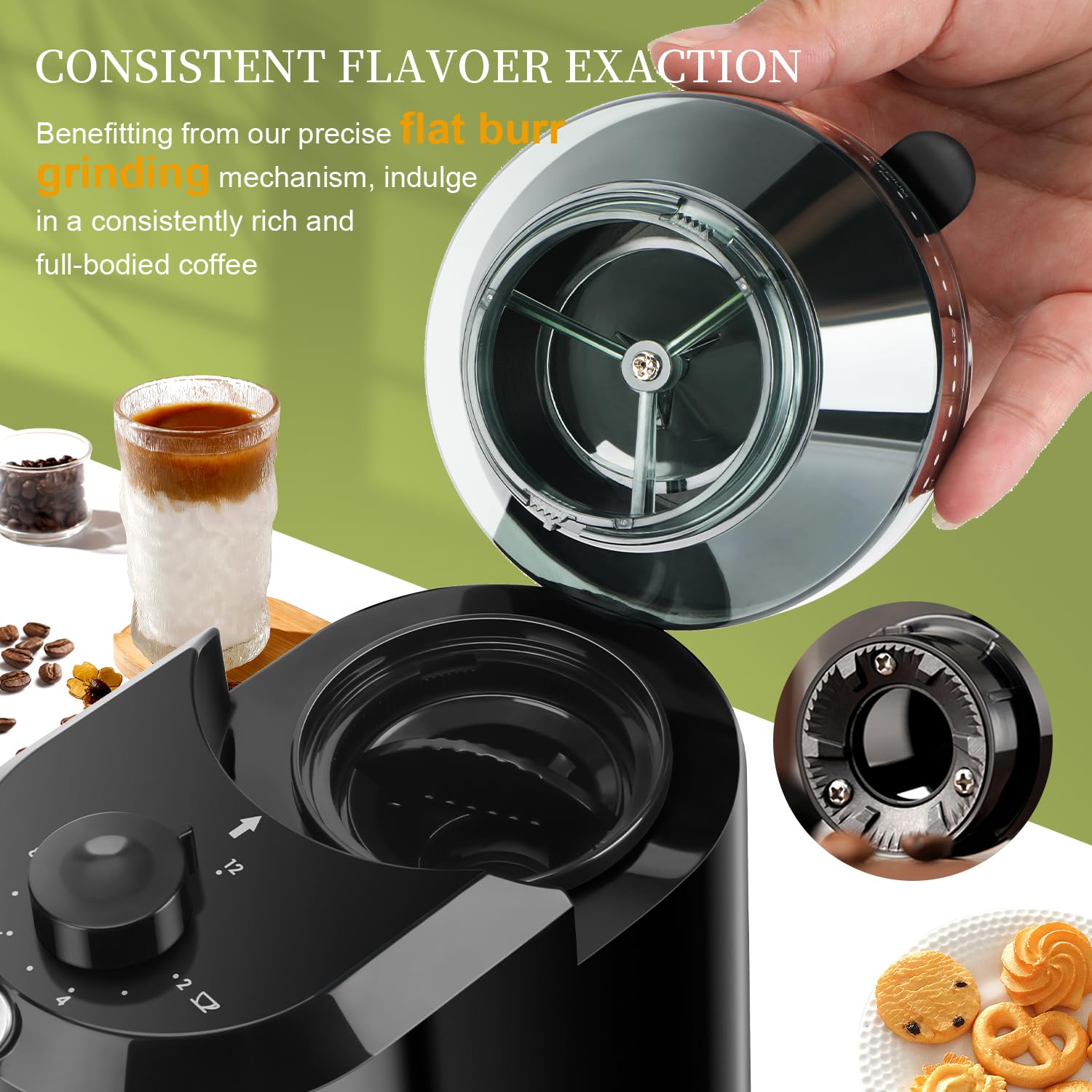 Wancle 自動バリミルコーヒーグラインダー 28 粉砕設 - Coffee Grinder Burr Flat のレビューと価格