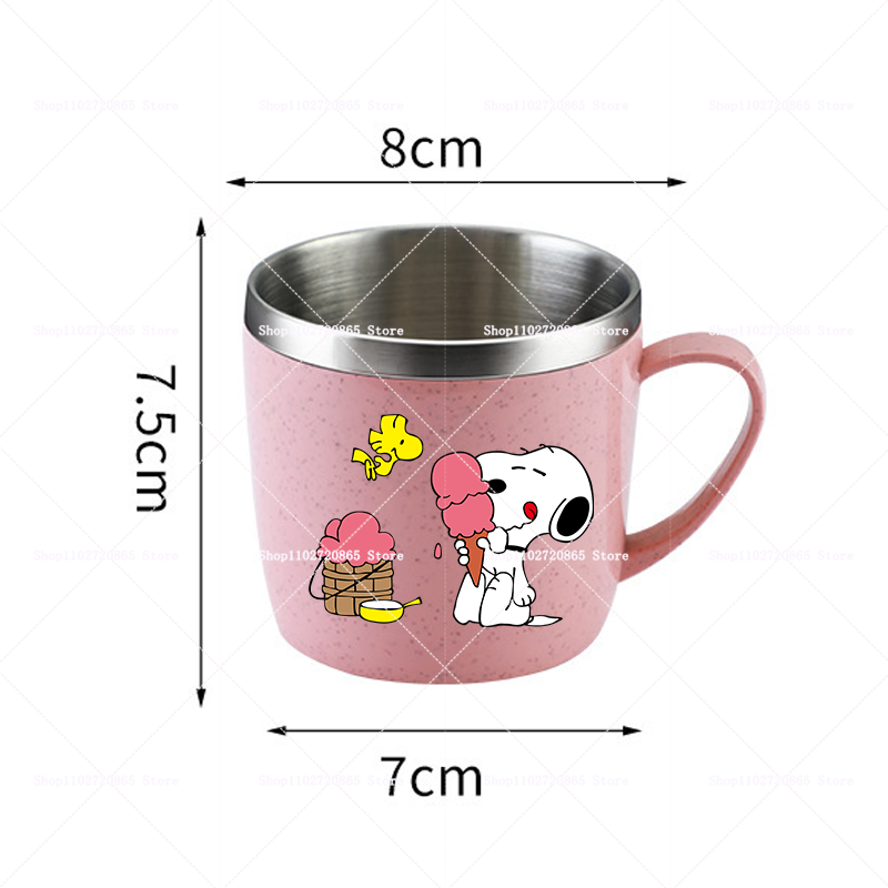 スヌーピー304ステンレス製マウスカップ小麦ストロー付き可愛 - Espresso Shot Glass のレビューと価格