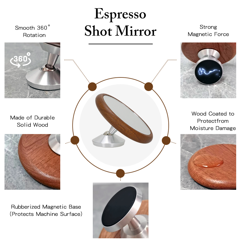 エスプレッソショットミラー磁気コーヒー抽出ミラー底なしポルタ - Espresso Shot Glass のレビューと価格